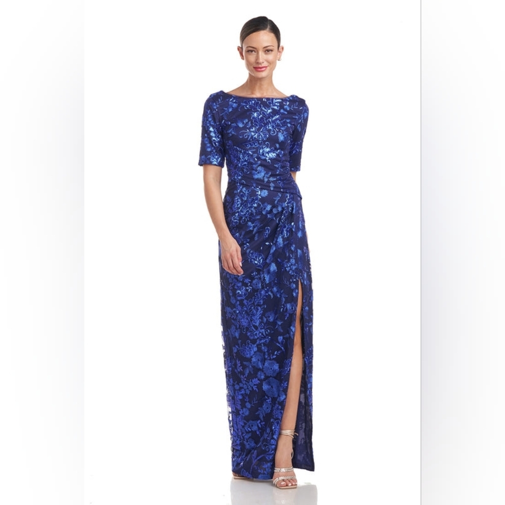 JS Collections "AYANA" Column Gown - Picture 2 of 16